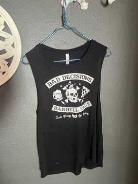 Bad Decisions Barbell Club Black Muscle Tank large